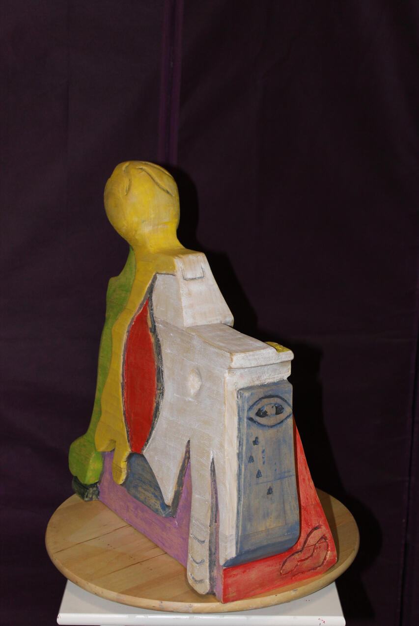 Deconstrucción Humana Talla en madera policromada deconstrucción humana