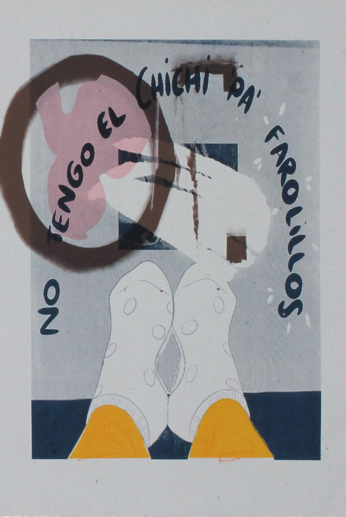 serigrafia calcetines de lunares y tacones de fondo