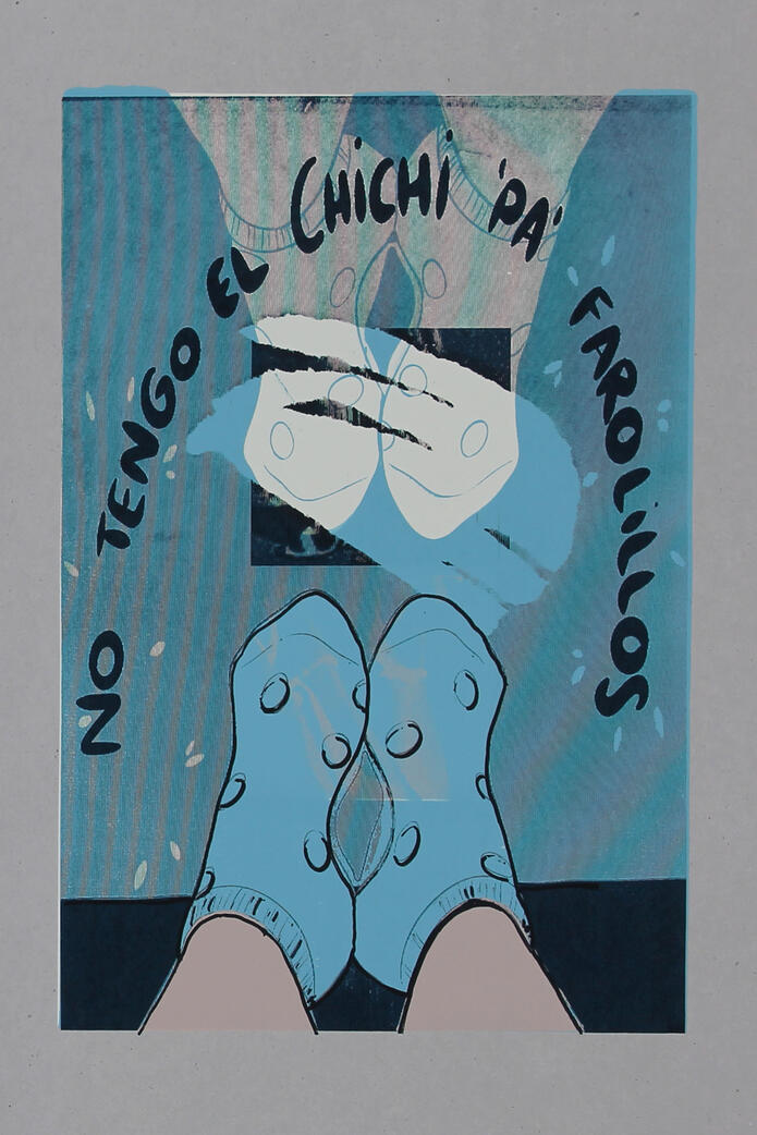 No tengo el chichi pa farolillos serigrafia calcetines de lunares y tacones de fondo
