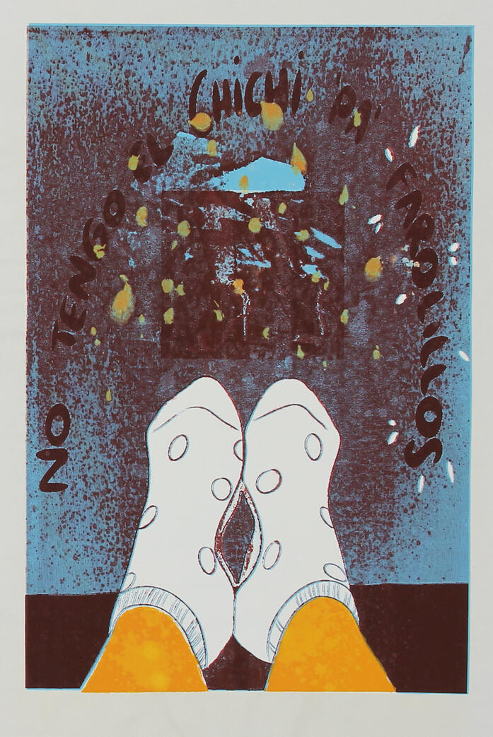 serigrafia calcetines de lunares y tacones de fondo