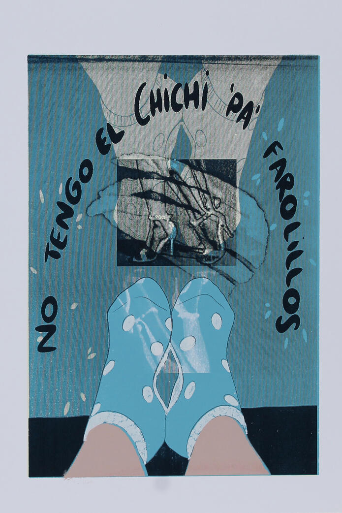 No tengo el chichi pa farolillos serigrafia calcetines de lunares y tacones de fondo