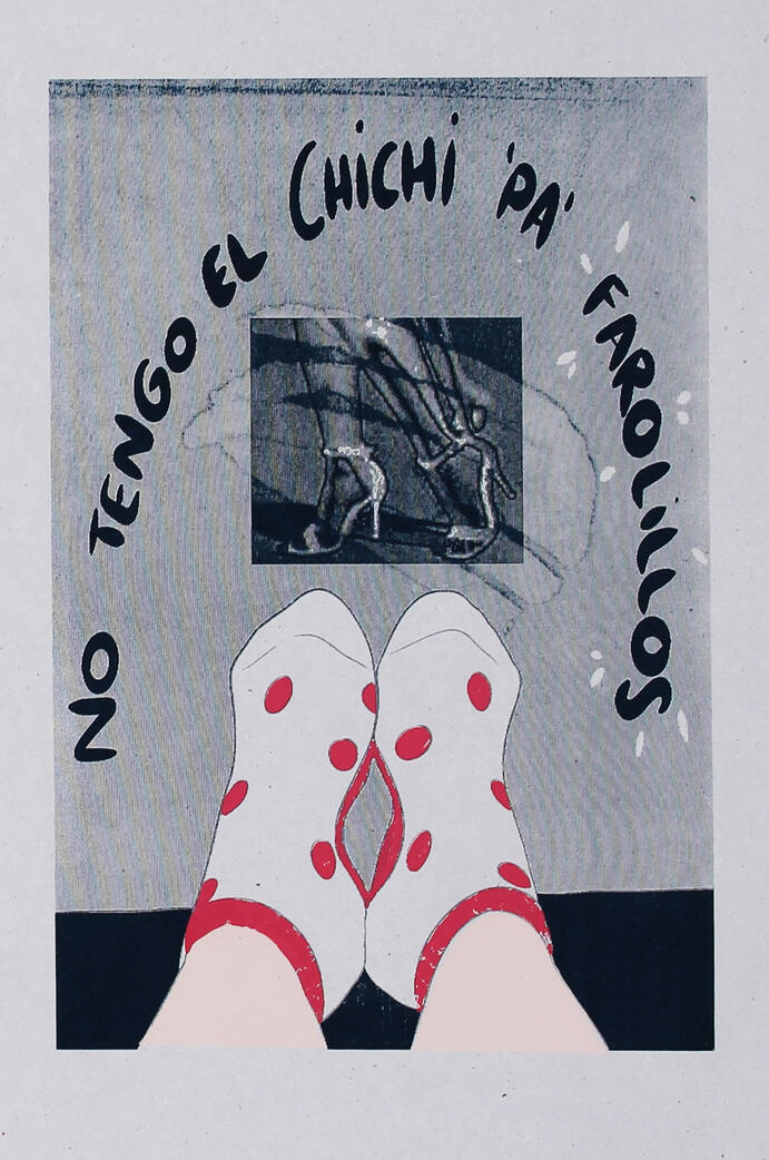 serigrafia calcetines de lunares y tacones de fondo